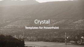  Presentation with lions - Beautiful slide deck featuring lions gate bridge at sunset backdrop and a gray colored foreground