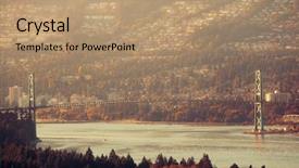  Presentation with lions - PPT layouts having lions gate bridge at sunset background and a coral colored foreground