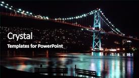  Presentation with suspension bridge - Cool new presentation theme with lions gate suspension bridge gateway backdrop and a black colored foreground