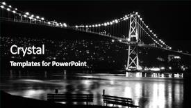  Presentation with suspension bridge - Presentation theme consisting of lions gate suspension bridge gateway background and a black colored foreground