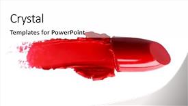  Presentation with lipstick kiss - Slide set having lip gloss - beautiful lipstick isolated on white background and a white colored foreground