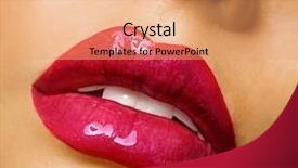  Presentation with lipstick - Amazing PPT layouts having lip gloss - sensual mouth red lipstick backdrop and a coral colored foreground