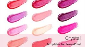  Presentation with lipstick - Audience pleasing theme consisting of lip-gloss-face-make-up backdrop and a coral colored foreground