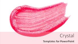  Presentation with stroke - Cool new slides with lip-gloss-face-make-up backdrop and a coral colored foreground