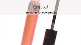  Presentation with blush brushes lip gloss - Theme with lip gloss isolated on white background background and a sky blue colored foreground