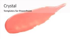  Presentation with blush brushes lip gloss - Colorful presentation design enhanced with lip gloss isolated on white backdrop and a sky blue colored foreground