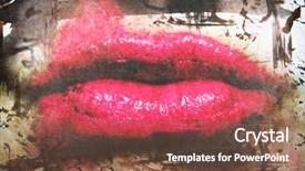  Presentation with texture - Amazing presentation theme having lip print - image from people background texture backdrop and a tawny brown colored foreground