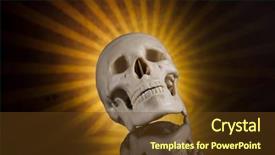  Presentation with ghost human skull - PPT layouts enhanced with lipids biology - human skull black background background and a tawny brown colored foreground
