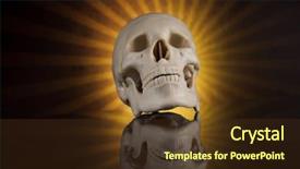  Presentation with human biology - Beautiful PPT layouts featuring lipids biology - human skull black background backdrop and a tawny brown colored foreground