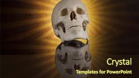  Presentation with ghost human skull - Audience pleasing slide deck consisting of lipids biology - human skull black background backdrop and a tawny brown colored foreground