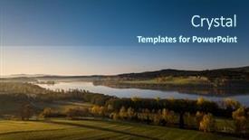  Presentation with hydroelectric - Presentation theme having dam and hydroelectric plant background and a ocean colored foreground