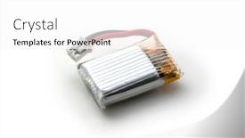  Presentation with connector - Audience pleasing theme consisting of lipo-battery-a-micro-lithium backdrop and a white colored foreground