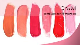  Presentation with different - Beautiful theme featuring lips - different lip glosses isolated backdrop and a coral colored foreground
