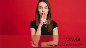  Presentation with red and black - Colorful slide deck enhanced with lips and asking to keep backdrop and a crimson colored foreground