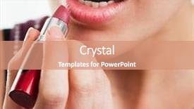 Presentation with lipstick - Theme enhanced with lips and lipstick concept background and a coral colored foreground