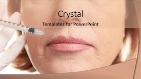  Presentation with acid - Theme with lips augmentation with hyaluronic acid background and a coral colored foreground
