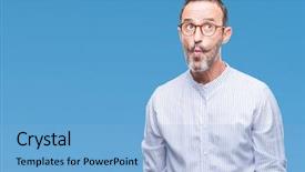  Presentation with comic face - PPT layouts with lips crazy and comic background and a light blue colored foreground