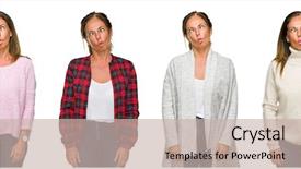  Presentation with comic face - Colorful presentation design enhanced with lips crazy and comic backdrop and a soft green colored foreground