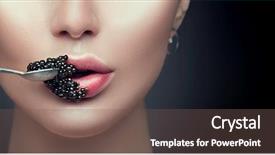  Presentation with black female - Amazing presentation theme having lips fashion female with spoon backdrop and a violet colored foreground