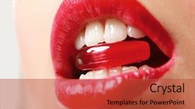  Presentation with sweet candy - Colorful slide set enhanced with lips mouth - woman sucking cute sweet candy backdrop and a red colored foreground