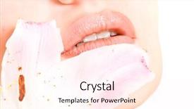  Presentation with lily flower - Colorful PPT theme enhanced with lips on beautiful woman with lily flower backdrop and a pink colored foreground