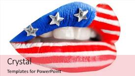  Presentation with pakistan and usa flag togetter - Amazing slide deck having lips with creative usa flag backdrop and a coral colored foreground