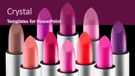  Presentation with tints - PPT layouts with lipstick-colourful-tints-palette-fashion background and a violet colored foreground