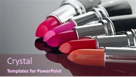  Presentation with tints - Beautiful theme featuring lipstick-fashion-colorful-lipsticks-over backdrop and a tawny brown colored foreground