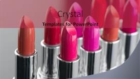  Presentation with lipstick - Presentation consisting of lipstick-fashion-colorful-lipsticks-over background and a red colored foreground