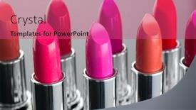  Presentation with tints - Beautiful slide set featuring lipstick-fashion-colorful-lipsticks-over backdrop and a coral colored foreground