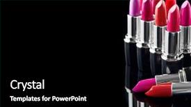  Presentation with tints - Theme with lipstick fashion colorful lipsticks background and a black colored foreground