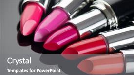  Presentation with tints - Presentation theme having lipstick fashion colorful lipsticks background and a gray colored foreground