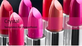  Presentation with tints - PPT layouts featuring lipstick fashion colorful lipsticks background and a red colored foreground