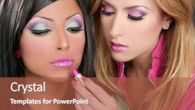  Presentation with barbie doll - Colorful theme enhanced with lipstick fashion girls barbie doll backdrop and a red colored foreground