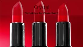  Presentation with tints - Presentation theme featuring lipstick-fashion-red-colorful-lipsticks background and a crimson colored foreground