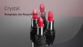  Presentation with tints - Theme having lipstick-fashion-red-colorful-lipsticks background and a coral colored foreground