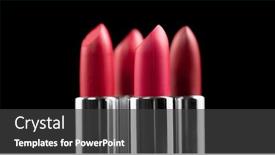  Presentation with tints - PPT theme consisting of lipstick-fashion-red-colorful-lipsticks background and a dark gray colored foreground