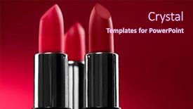  Presentation with tints - Presentation theme consisting of lipstick-fashion-red-colorful-lipsticks background and a wine colored foreground