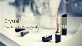  Presentation with lipstick - Cool new presentation theme with lipstick on light dressing table backdrop and a cream colored foreground