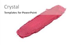  Presentation with lipstick - PPT theme with lipstick-smear-smudge-swatch-isolated background and a white colored foreground