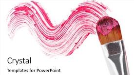  Presentation with brush stroke - Beautiful slides featuring lipstick stroke sample with makeup backdrop and a white colored foreground