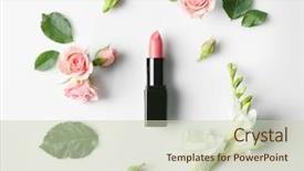  Presentation with lipstick - PPT layouts with lipstick with beautiful flowers background and a soft green colored foreground