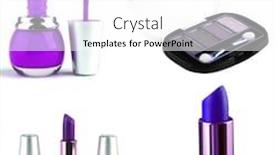  Presentation with lipstick - Slides featuring lipstick with nailpolish and eyeshadow on white background background and a white colored foreground