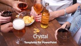  Presentation with liqueur - Presentation theme featuring liqueur - view on friends having alcoholic background and a tawny brown colored foreground