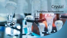  Presentation with liqueur - Slide deck having liqueur taps in a bar background and a light blue colored foreground