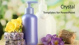  Presentation with hand soap - Amazing slide set having liquid and hand-made soaps backdrop and a soft green colored foreground