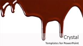  Presentation with white chocolate - Cool new slide set with liquid chocolate border design isolated backdrop and a sky blue colored foreground