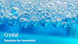  Presentation with liquid detergent - Audience pleasing presentation theme consisting of liquid detergent - blue foam bubbles background backdrop and a gray colored foreground