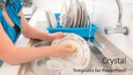  Presentation with liquid detergent - PPT layouts with liquid detergent - domestic chores - washing background and a soft green colored foreground