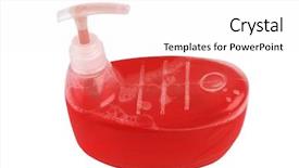  Presentation with clean - PPT theme having liquid dish washer - colorful clean soup isolated background and a white colored foreground